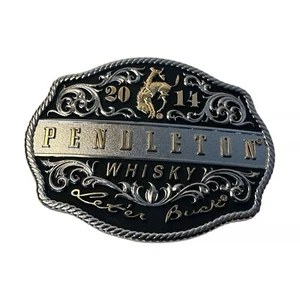 Pendleton Whisky Buckle Belt Rodeo Cowboy Western 2014 Montana Silversmiths - Picture 1 of 10