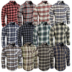 Plaid Flannel Shirt Soft 100% Cotton Mens Button Up Great NewColors Chest Pocket - Picture 1 of 36