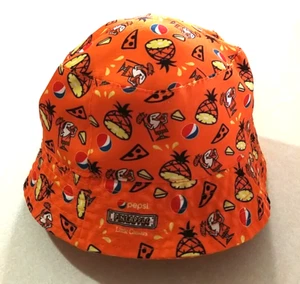 Little Ceasars Pizza Bucket Hat Reversible Pepsi Pineapple Pizza Promo Sun Hat - Picture 1 of 9