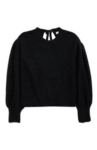 NWT Girls 1901 Kids Bow Back Sweater Size L 10-12 Sparkle Accent Black $49 L163 - Picture 1 of 2