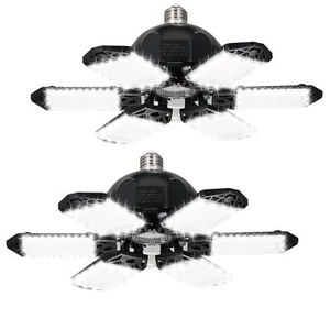 2Pcs 160W 16,000LM LED Deformable Garage Light Ceiling Lamp w/Adjustable Panels - Picture 1 of 13