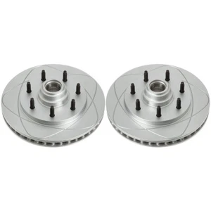 Front Ultra Slotted Disc Brake Rotors, Fits Ford F-150, F-250; 7 Lugs RWD - Picture 1 of 6