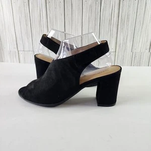 Botines de tacón bloque naturalizador negro Peep Toes para mujer talla 8,5 - Imagen 1 de 7