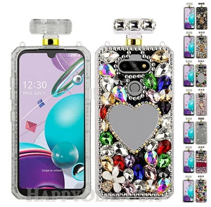 For LG K31 | Aristo 5 | Fortune 3 - Perfume Bottle Cover Case Rhinestone Strap - Zdjęcie 1 z 25