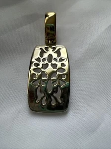 Vintage Premier Design Silber, Goldton Rechteck Mode Anhänger nur keine Kette - Bild 1 von 9