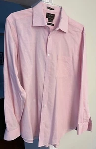 Lord & Taylor Big & Tall Dress Shirt Mens Size 17.5/43 - Red/Pink - Picture 1 of 5