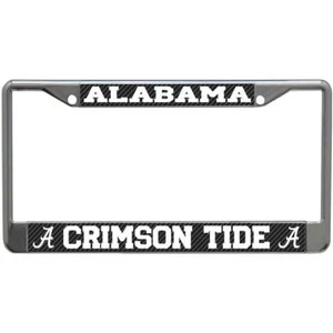 Alabama Crimson Tide Metal License Plate Frame - Carbon Fiber - Picture 1 of 1