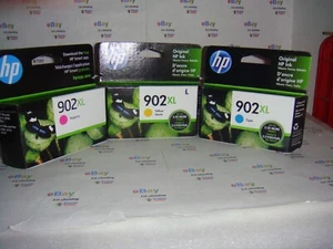 GENUINE HP 902XL CYAN/MAG/YELL Ink Lot ~ Sealed Retail Paks~ Exp'd OCT 22/SEP 23 - Zdjęcie 1 z 9