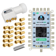 Digital SAT Multiswitch 5/16 Teilnehmer Multischalter Stromloser + LNB Ultra 4K
