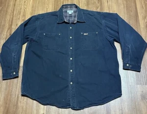 CARHARTT MENS SNAP BUTTON LINED SHIRT JACKET SIZE 2XL #S96MDT BLUE COTTON - Picture 1 of 11