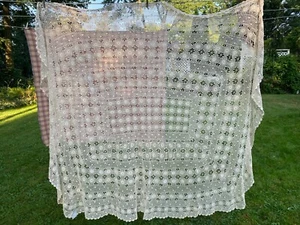 Häkelspitze Tischdecke 68 x 86" länglich ""viktorianisch"" mit Servietten & Serviettenringen - Bild 1 von 8