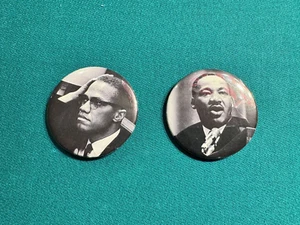 Malcolm X Martin Luther King, Jr. s Pinback Pin Button Vintage Civil Rights - Picture 1 of 4