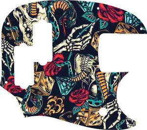 WD Custom Pickguard For Fender Short Scale Mustang Bass PJ #GT03 Vintage Flas... - Picture 1 of 1
