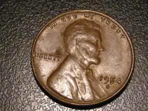 1954-S Lincoln Head Cent ERROR CUD FILLED 5 - Picture 1 of 4