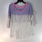 American Eagle Multicolored Feather Lite 3/4 Sleeve Top Womens Size XL
