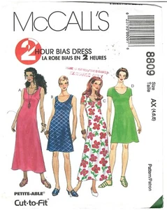 1997 McCall's 2 Hour Bias Dress 8809 size AX 4-8 sewing pattern uncut - Picture 1 of 3