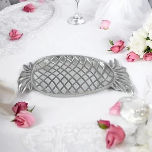 Decorative 33cm Silver Plated Metal Pineapple Trinket Tray Jewellery Dish Gift - Picture 1 of 8