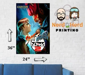 Póster de pared arte lateral arcade Street Fighter Alpha 2 varios tamaños 11x17-24x36 - Imagen 1 de 2