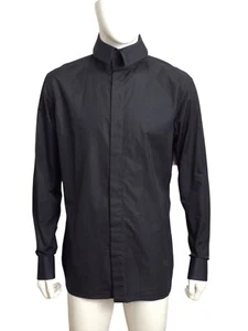 DIOR- Black Cotton L/S French Cuff Shirt, Size 2XL - Picture 1 of 4