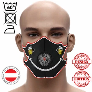 ⚫ Maske "FLEXIBLE" Bier Face (Austria) Herrenmaske ☆ bestickte Gesichtsmaske ☆ - Picture 1 of 1