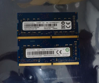 2 memorias para computadora portátil Ramaxel 8 GB 1Rx8 PC4-3200AA-SA2-11 RMSA3320MJ78HAF-3200 Foto 1 de 2