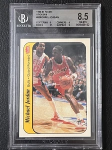 1986-87 Fleer Sticker Set-Break #8 Michael Jordan ๐ BGS 8.5 NM-MT+ LOOKS MINT - Picture 1 of 3