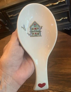 Thompson Pottery Tableware Birdhouse Spoon Rest Kitchen Red ❤️ Vtg - Picture 1 of 18