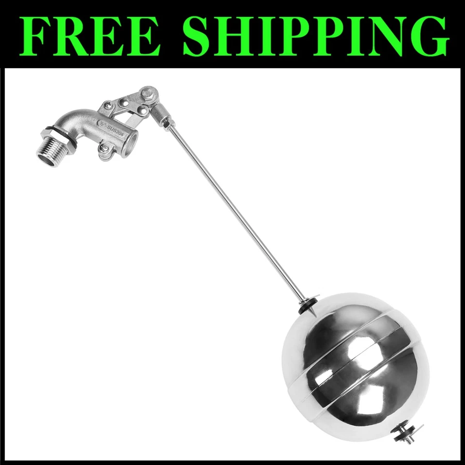Durable Stainless Steel Float Valve 1/2" NPT for Efficient Water Level Control - Image 1 of 4
