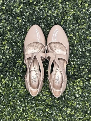 LIFE STRIDE Tacones Ligeramente Usados Cuero Crema Sistema Suave Parker Patente Talla 10W Foto 1 de 4