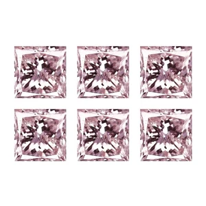 0.20Ct  [6 Pcs Lot] Superb Square 1.8 MM Fancy Light Pink Natural Pink Diamond - Picture 1 of 5