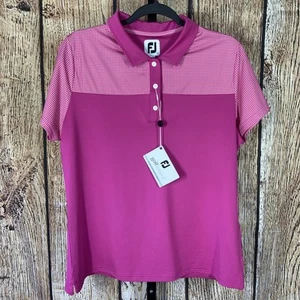 NWT Footjoy Golf Leisure Women's Rose Pink Polo Shirt Size Large Short Sleeve - Picture 1 of 11