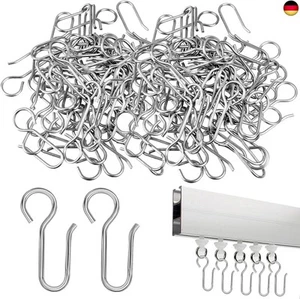 60 Stück Metall Gardinenhaken,Gardinenhaken Zum Einhängen Vorhang Haken Silber S - Bild 1 von 7