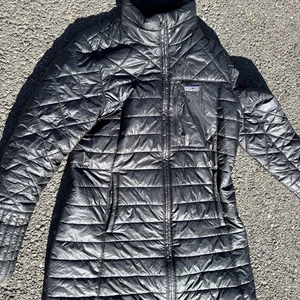 PATAGONIA RADALIE COAT WOMENS LARGE INSULATED PARKA Long Puffer Forge Gray 27695 - Picture 1 of 10