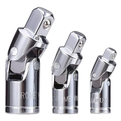 3PCS Universal Joint Socket Set, 1/4", 3/8", 1/2" Drive Swivel Ratchet Socket... - Image 1 of 4