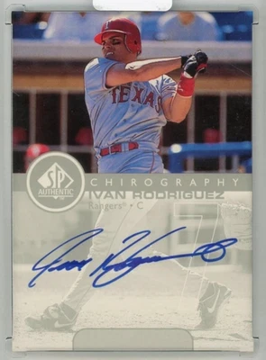 1999 UPPER DECK SP Authentic Ivan Rodriguez Auto Texas Rangers - Image 1 of 2
