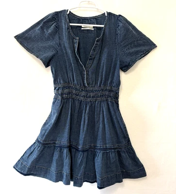 Mini Vestido Anthropologie The Somerset: Edición Denim Bolsillos Talla M Foto 1 de 4