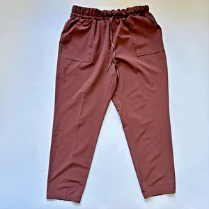 Apana Women’s Athletic Cropped Pants Rust Color Yoga Work Out Hiking Size Large - Picture 1 of 13