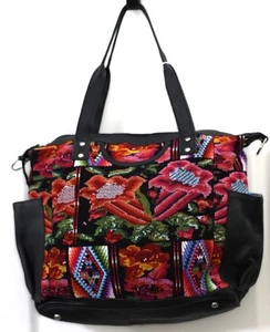 Guatemalan Convertible Bag | 100% Full-Grain Leather Vintage Huipil | Unique Bac - Picture 1 of 10