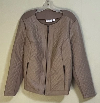 Chaqueta de Moto Belle By Kim Gravel Imitación Cuero Talla 1X Otoño Viaje Genial Niña Foto 1 de 4