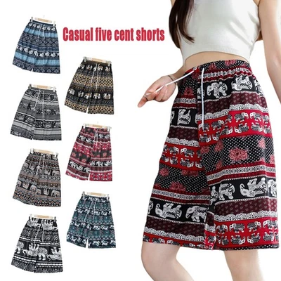 Elephant Pants Wide-leg Pants High Waist Five-point Shorts Beach Pants   - Image 1 of 4