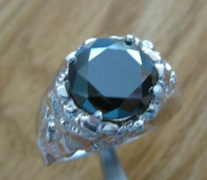 5.30ct MENS 100% REAL BLACK DIAMOND RING,CERTIFICATE,FREE DIAMOND TESTER Size 11 - Picture 1 of 12