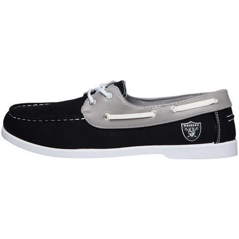 NFL Oakland Raiders Side Logo Slip-On Canvas Men's Moccasin Shoe NEW Cover