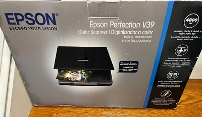 Epson Perfection V39 Flatbed Scanner - Black-NEW - Image 1 of 4