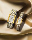 Skylona 2 Pack Analog Cream Dial Gold Strap Men's Watch For Casual Formal Wear 