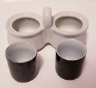 Small Table Top Dual Dish Ceramic Holder
