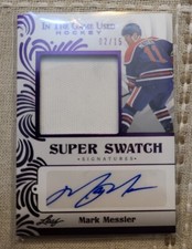 2022-23 Leaf In The Game Used ITGU Hockey Mark Messier Patch Auto Purple 02/15