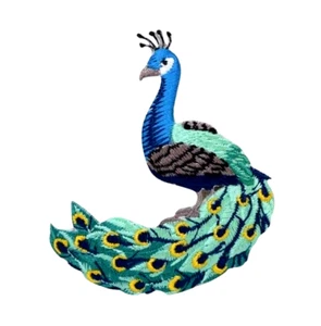 "PARCHE DE HIERRO PAVO REAL 3"" de alto x 2-1/4"" de ancho (7,62 cm x 5,7 cm) - Imagen 1 de 1