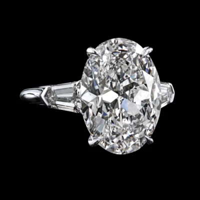 Engagement Ring Certified IGI Lab Grown 14k White Gold 6.20 Ct Oval Cut Diamond - Image 1 of 4
