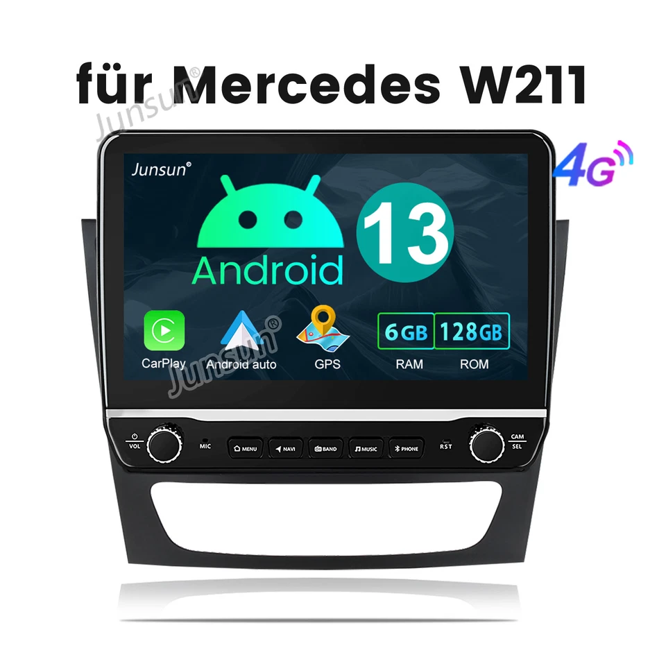 6GB+128GB Android 13 Autoradio Navi CarPlay Mercedes BENZ CLS/E-Klasse W211 W219 - Bild 1 von 4
