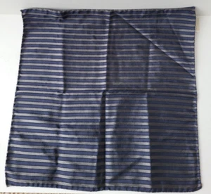 Emporio Armani SILK POCKET SQUARE POCHETTE Striped Blue Handkerchief ITALY BNWT - Picture 1 of 6
